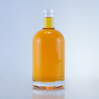 Logo personalizzato e tappo bottiglia di liquore in vetro da 750 ml per rum gin vodka tappo di sughero personalizzato