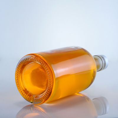 Logo personalizzato e tappo bottiglia di liquore in vetro da 750 ml per rum gin vodka tappo di sughero personalizzato