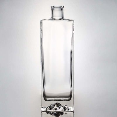 Super Flint Glass Custom Mountain Base 750 ml Whisky Rum Glass Liquor Bottle per Vodka Gin