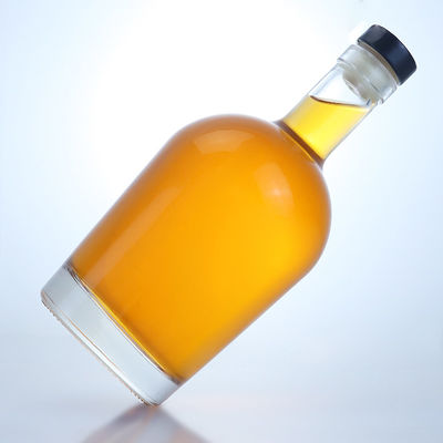 Bottiglia di liquore in vetro da 750 ml per gin rum vodka forma su misura con materiale per il colletto in vetro