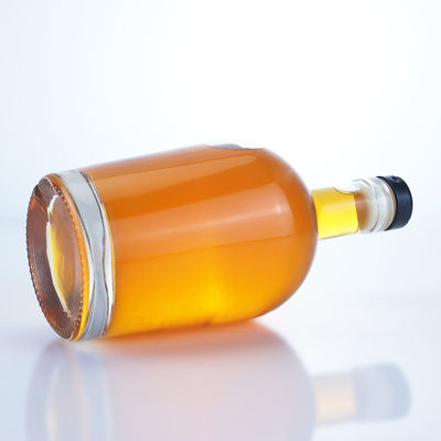 Bottiglia di liquore in vetro da 750 ml per gin rum vodka forma su misura con materiale per il colletto in vetro