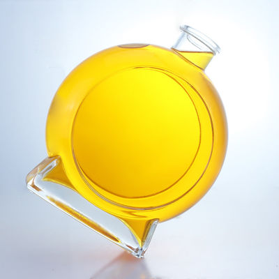 Materiale Super Flint Forma piatta Rum Vodka Whisky Tequila Gin Bottiglia di vetro con sughero