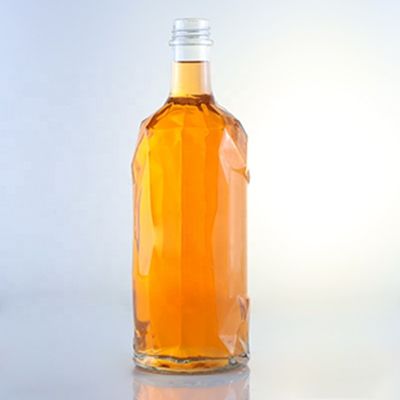 Bottiglia di vetro di design unico per champagne gin rum brandy whisky in materiale Super Flint