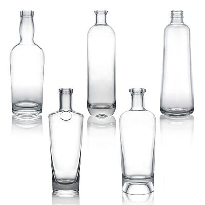 Collare di vetro Vodka Whisky Gin Rum Bottiglia 375 ml 500 ml 700 ml 750 ml 1000 ml con T Cork