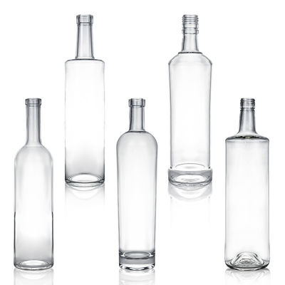 Vendita diretta bottiglia di vetro con coperchio per rum vodka whisky tequila gin chiaro o personalizzato
