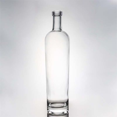 Vendita diretta bottiglia di vetro con coperchio per rum vodka whisky tequila gin chiaro o personalizzato