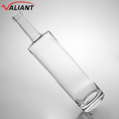 Bottiglia di vetro per bevande industriali per gin rum brandy whisky 750 ml spalla dritta