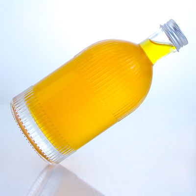 Bottiglia di vetro per liquori industriali con strisce di tappo a vite e logo personalizzato