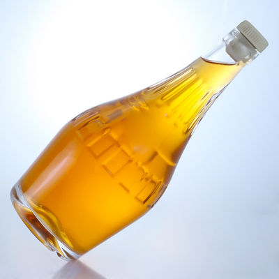 Bottiglia di vetro di pietra trasparente di 700 ml di design elegante per champagne