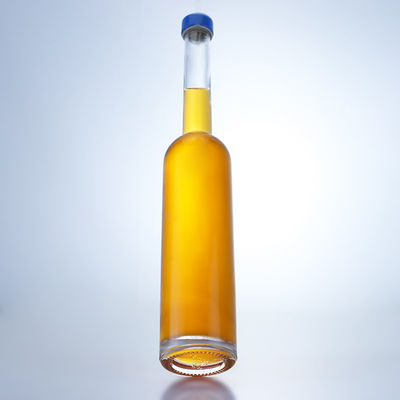 Collare di vetro di pietra trasparente 500 ml Bottiglia a collo lungo per Gin Rum Champagne Brandy Whisky