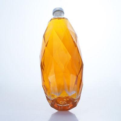 Bottiglia di vetro trasparente di design unico per tequila gin rum champagne brandy whisky 750ml