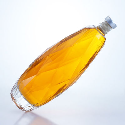 Bottiglia di vetro trasparente di design unico per tequila gin rum champagne brandy whisky 750ml