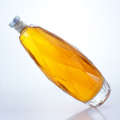 Bottiglia di vetro trasparente di design unico per tequila gin rum champagne brandy whisky 750ml