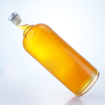 Tequila Vodka Rum Whisky Liquor Bottiglia di vetro con sughero 1000 ml in forma di cilindro di pietra alta