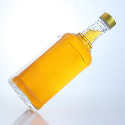 Materiale del colletto del whisky Vetro 750 ml Bottiglia di vetro di liquore con forma unica e sughero