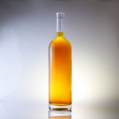 Bottiglia di liquore di vetro Rotonda 75cl Bottiglia per tappo di sughero Tipo 1000ml 1750ml Materiale del colletto