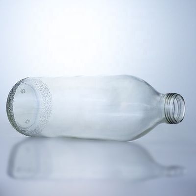 Bottiglie di vetro trasparenti da 1020 ml con tappo a vite e forma unica