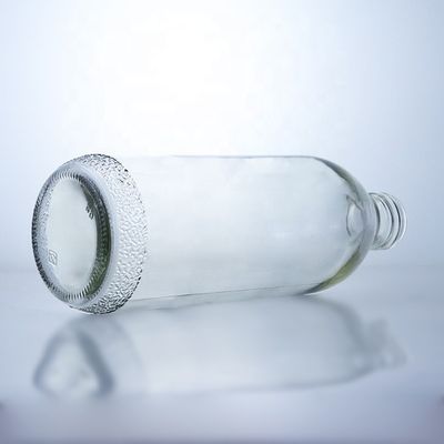 Bottiglie di vetro trasparenti da 1020 ml con tappo a vite e forma unica