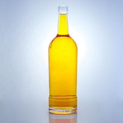 Collare di vetro Bottiglie di vetro vuoto a forma rotonda 750 ml per tequila Brandy Rum Gin Whisky