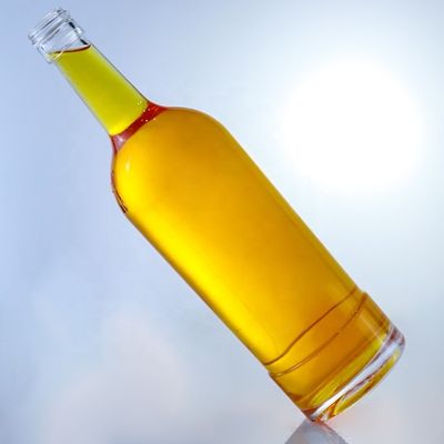 Collare di vetro Bottiglie di vetro vuoto a forma rotonda 750 ml per tequila Brandy Rum Gin Whisky