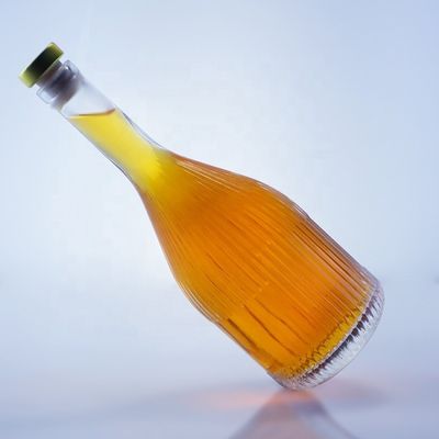 Bottiglia di vetro vuoto trasparente per vodka gin rum whisky brandy in 500ml 750ml 1000ml