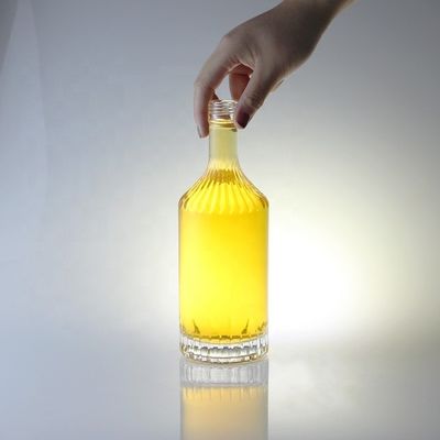 Bottiglia di vetro con tappo a vite per whisky vodka champagne tequila gin rum 750 ml 1000 ml trasparente