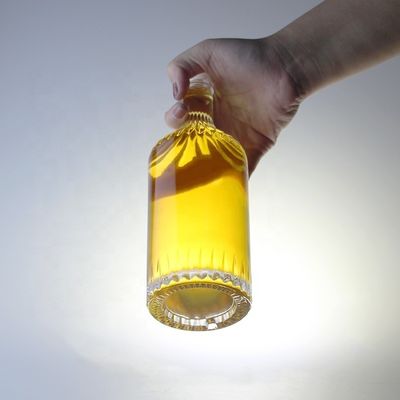 Bottiglia di vetro con tappo a vite per whisky vodka champagne tequila gin rum 750 ml 1000 ml trasparente