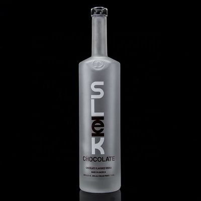 Tipo di tenuta di sughero 750ml 1000ml Decal ghiacciato Chiara bottiglia di vetro di pietra per Gin Rum Champagne Tequila Whisky Logo personalizzato