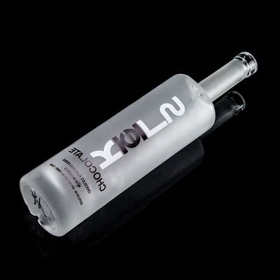 Tipo di tenuta di sughero 750ml 1000ml Decal ghiacciato Chiara bottiglia di vetro di pietra per Gin Rum Champagne Tequila Whisky Logo personalizzato