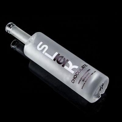 Tipo di tenuta di sughero 750ml 1000ml Decal ghiacciato Chiara bottiglia di vetro di pietra per Gin Rum Champagne Tequila Whisky Logo personalizzato