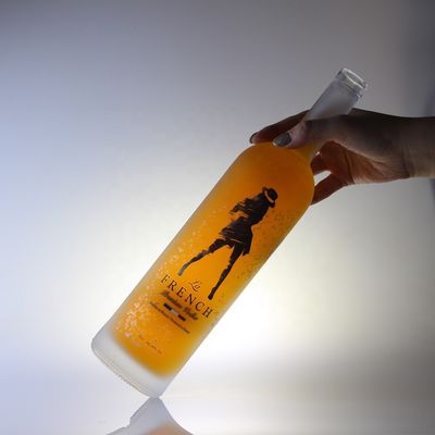Ingrosso 750ml 1000ml Decal congelato bottiglia di vetro per birra Vodka Whisky Spirits
