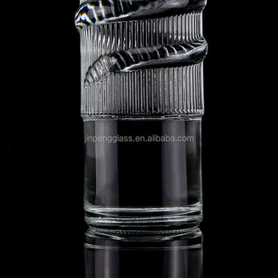 Bottiglia di vetro in rilievo di lusso 750ml 1000ml Gin Rum Champagne Tequila Whisky con sughero