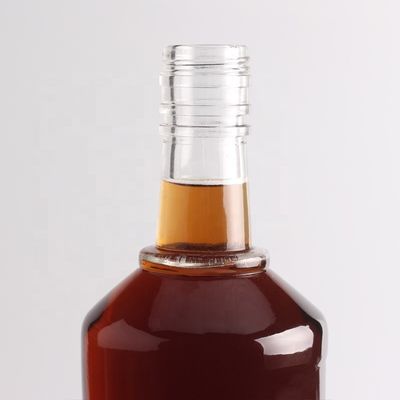 2022 Bottiglia di vetro a fondo spessa in rilievo, pietra cristallina chiara per gin, whisky, rum, tequila, brandy