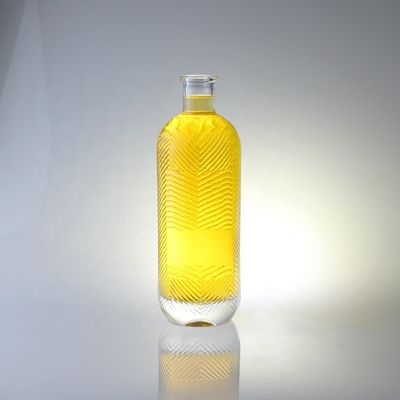 Bottiglia di vetro trasparente di 750 ml di capacità con incisione di pietra extra con sughero di 500 ml di capacità