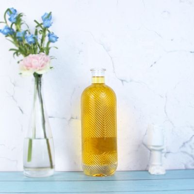 Bottiglia di vetro trasparente di 750 ml di capacità con incisione di pietra extra con sughero di 500 ml di capacità