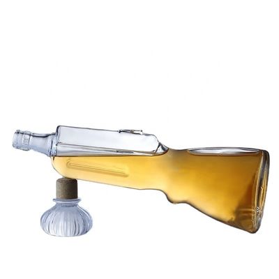 500 ml bottiglia di whisky in vetro pistola forma muffa aperta 700 ml bottiglia di vodka per l'industria delle bevande