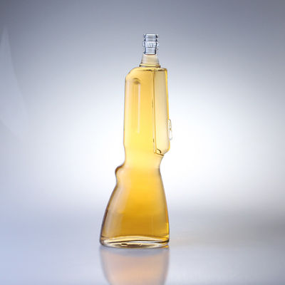 500 ml bottiglia di whisky in vetro pistola forma muffa aperta 700 ml bottiglia di vodka per l'industria delle bevande