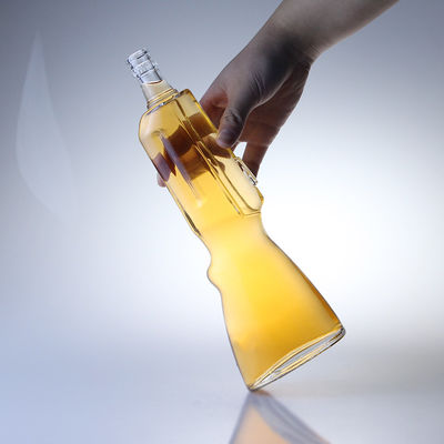 500 ml bottiglia di whisky in vetro pistola forma muffa aperta 700 ml bottiglia di vodka per l'industria delle bevande