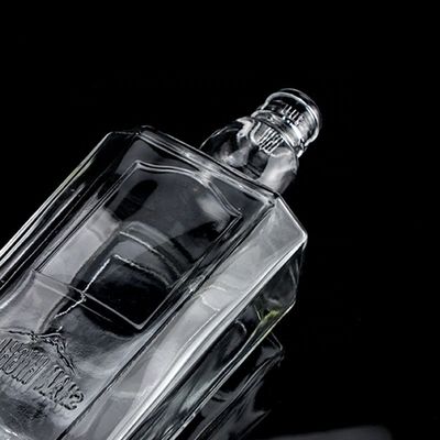 750ml 75cl Super Flint Quadrato Bottiglia in vetro in rilievo con tappo a vite Rum Vodka Whisky