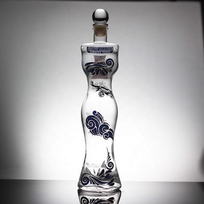 Squisito Frost Glass Skull Face Bottle per liquore Decal Surface Handling