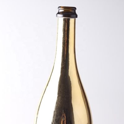 Bottiglie di vetro di champagne d'oro personalizzate con tappo di plastica per materiali di corpo in vetro