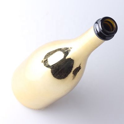 Bottiglie di vetro di champagne d'oro personalizzate con tappo di plastica per materiali di corpo in vetro