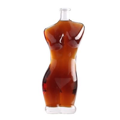 Collare di vetro 75cl Lady Bodi a forma di bottiglia di vetro per vino liquore vodka Design creativo