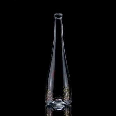 Stampa a schermo a forma di cono Vodka Whisky Liquor Bottiglia di vetro 750 ml con vetro Super Flint